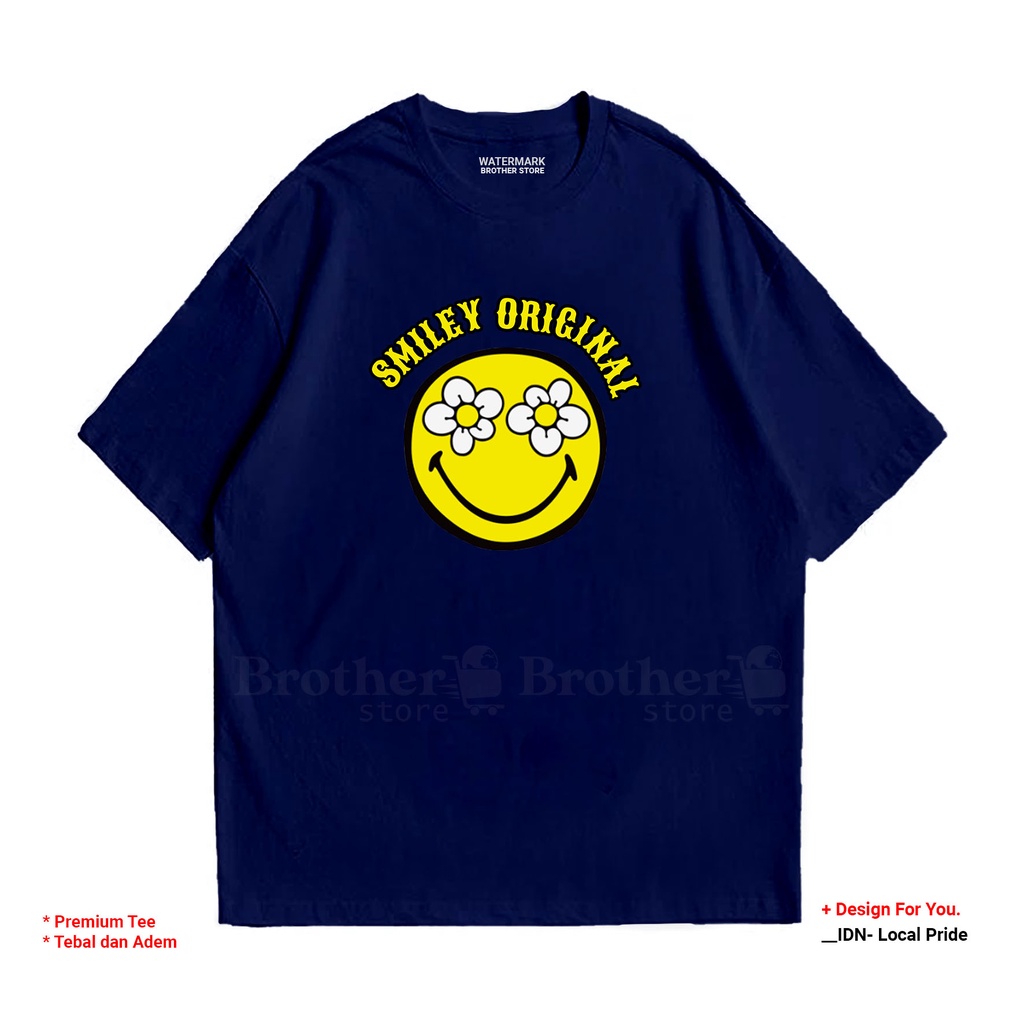 BROTHERSTORE - Kaos Distro Pria - Catoon 24s Tebal - Smiley Original Premium