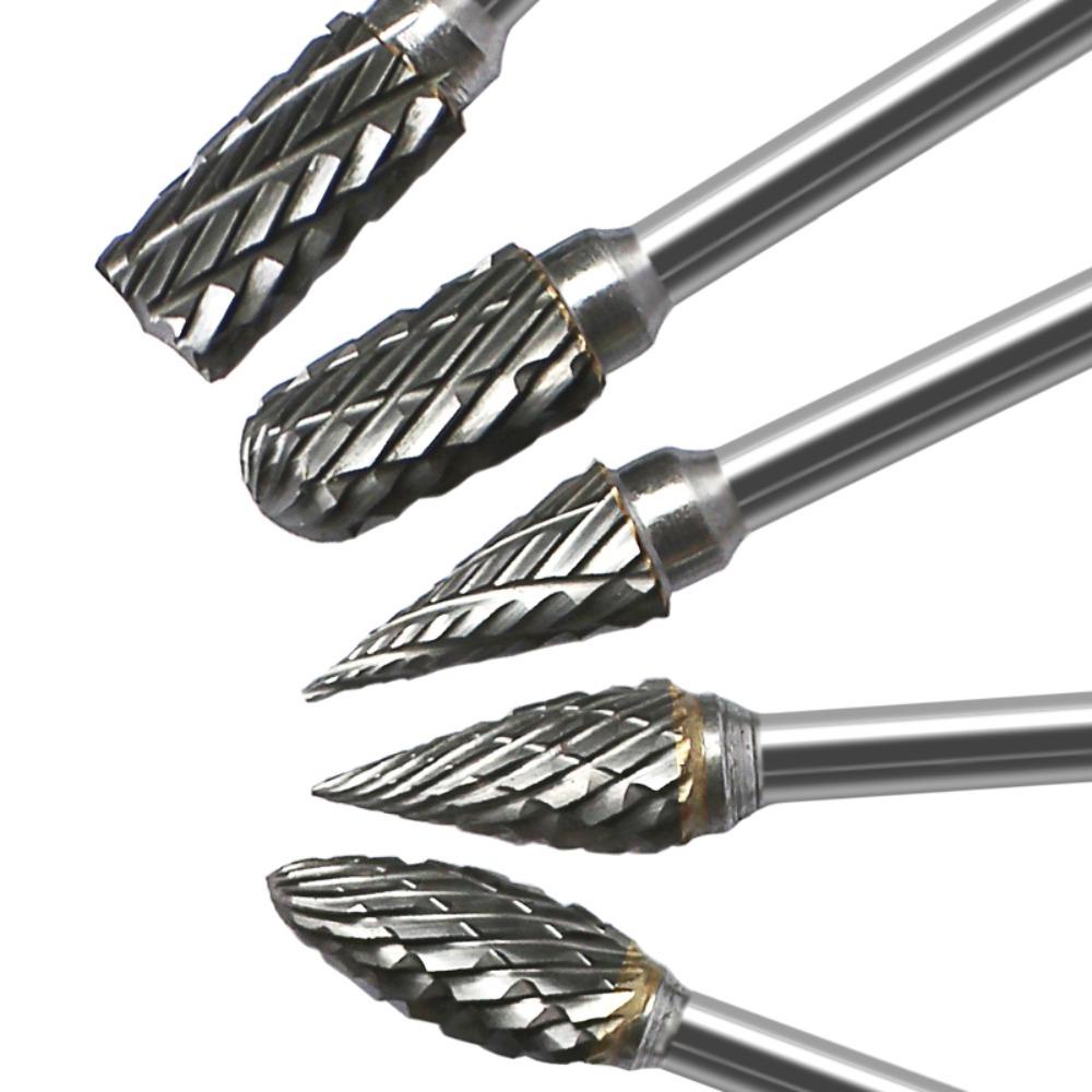 Solighter Carbide Rotary File Tungsten Carbide Cutter Pemotong Penggilingan Listrik Kepala Poles Baja Tungsten
