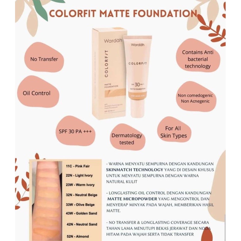 Wardah Colorfit Matte Foundation