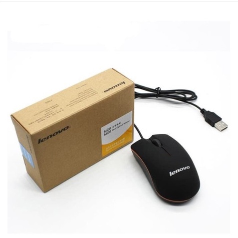 mouse laptop Lenovo kabel usb wired M20 3D optical Mouse Free mousepad PROMO / USB mini mouse M20 Warna Hitam.