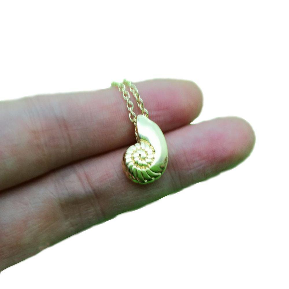 Needway   Kalung Fashion Bergaya Perak Disepuh Hadiah Tema Laut Gaya Pantai Choker Alloy Kerah Keong Laut Shell