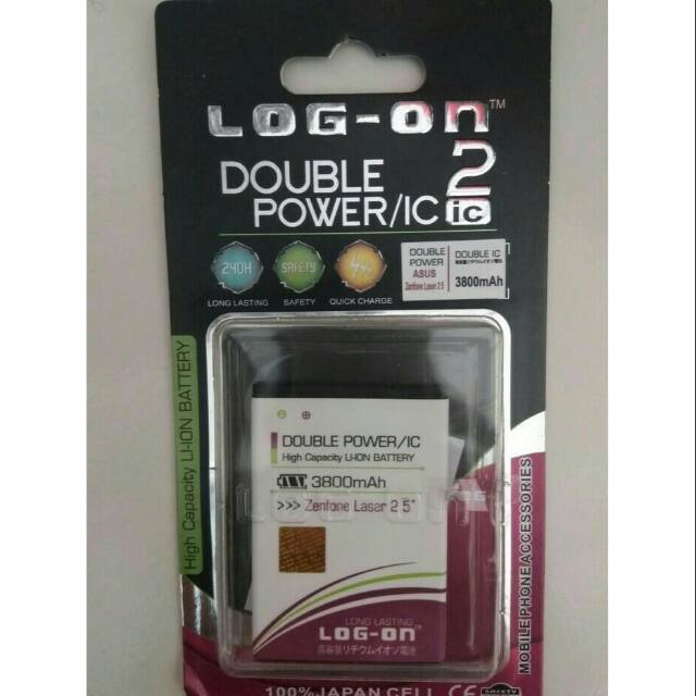 Asus Zenfone 2 laser 5/5.5 Baterai Log On Double Power/IC