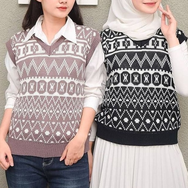 Rompi Rajut Monaco Vest Tribal / VEST MONACO KNIT / ROMPI RAJUT WANITA / ATASAN RAJUT