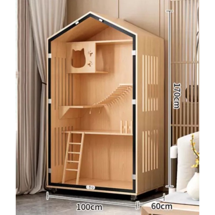 rumah kandang kucing bahan kayu berkualitas