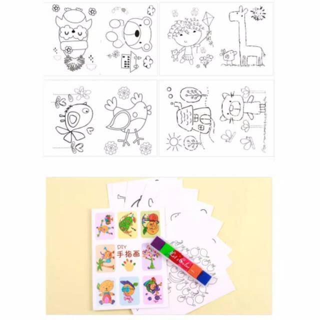 

mainan finger paint dengan stamp warna