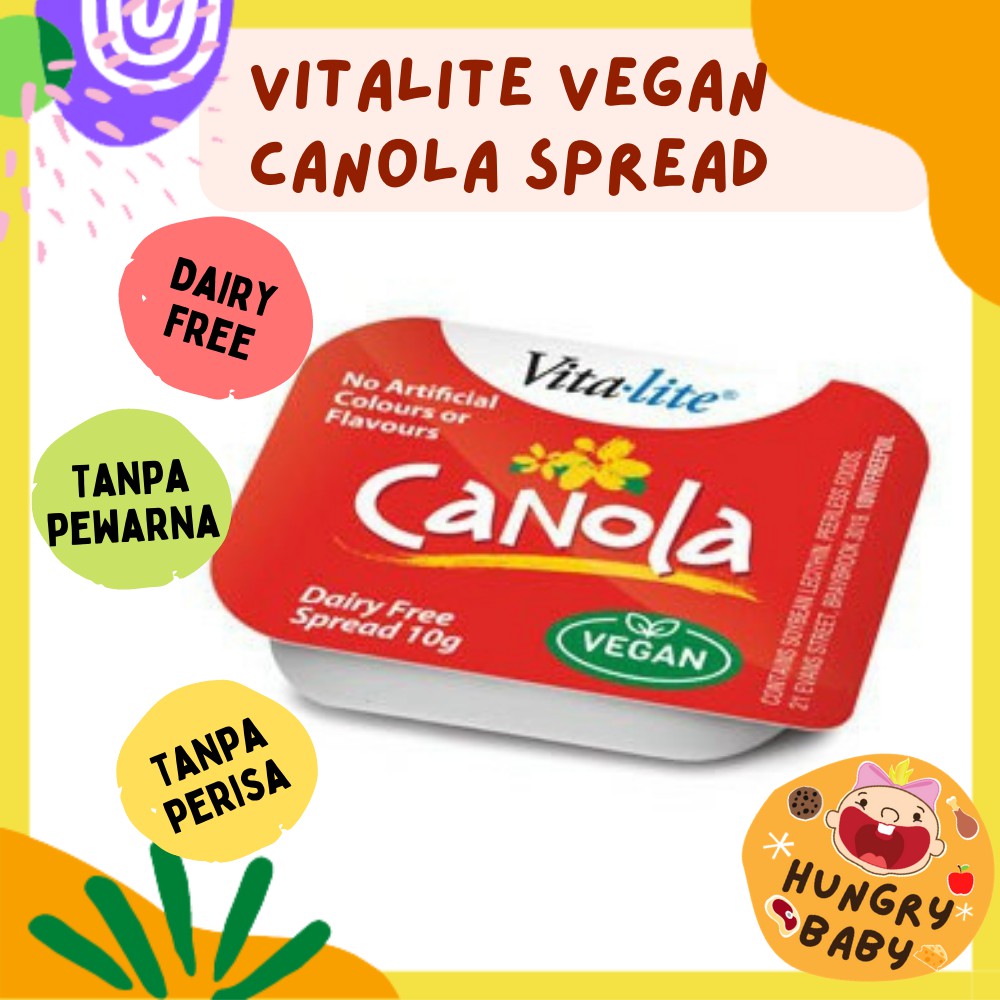 Vitalite Canola Margarine Mini Portion 10 pack 10 g / Unsalted Vegan Spread / Mentega Butter MPASI