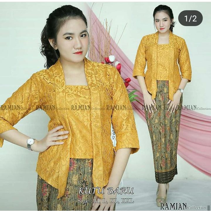 Setelan Kebaya Modern Kutubaru Brokat