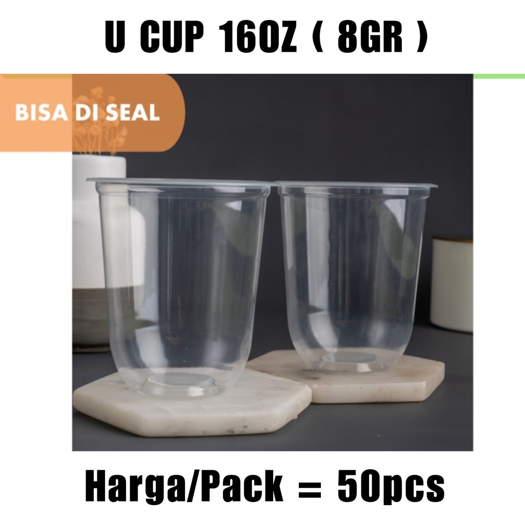 (ISI 50PCS) GELAS OVAL 16OZ 8GR BSM - U CUP 16OZ