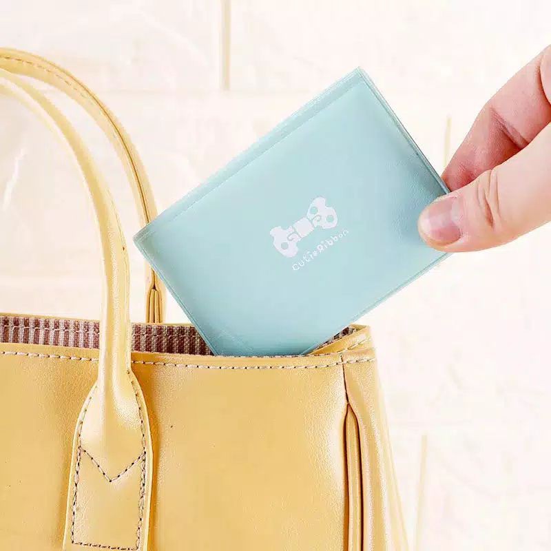 Dompet Kartu Nama Card Holder KTP Sim Atm Tempat Kartu Ribbon