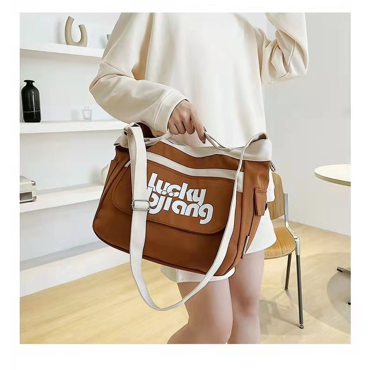 ZC 4223 RISCE TAS SELEMPANG BAHAN CANVAS IMPORT WANITA CEWEK PEREMPUAN JAKARTA BATAM