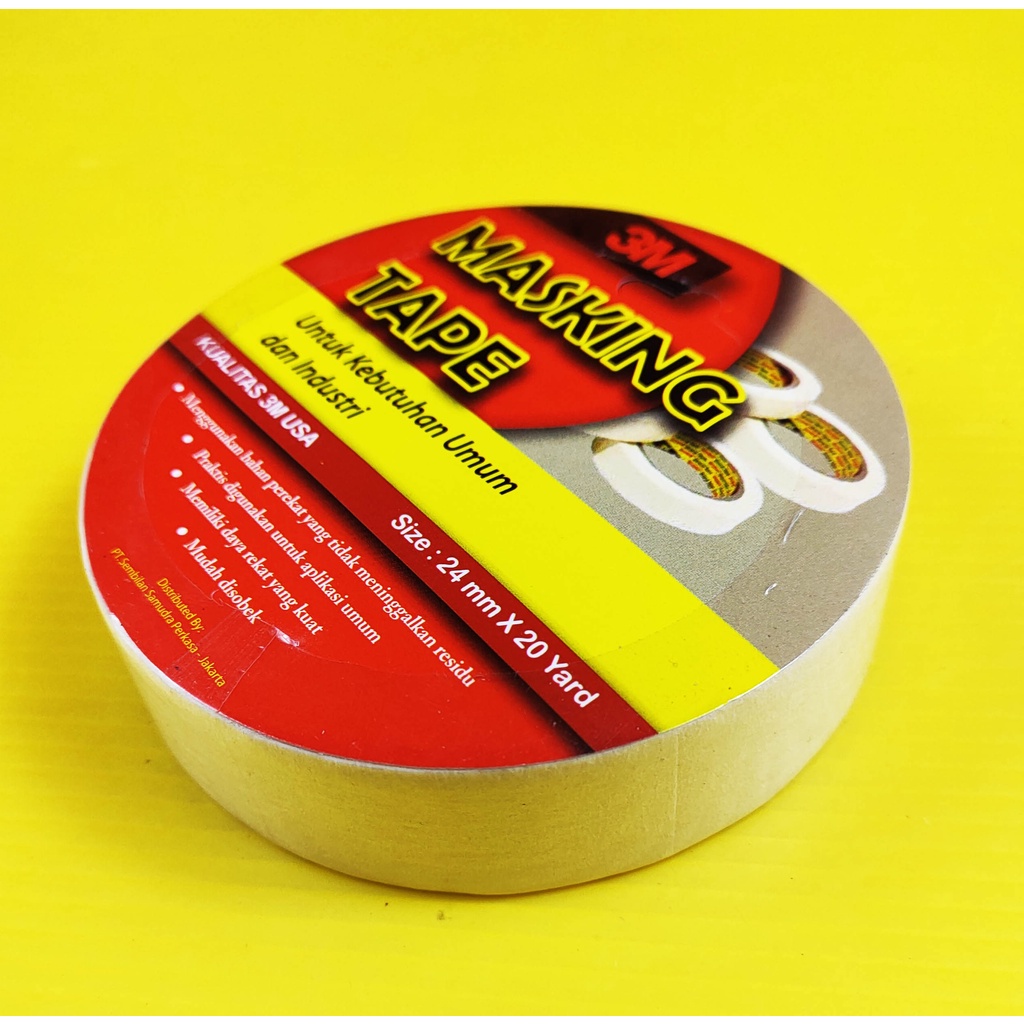 

ISOLASI / LAKBAN KERTAS MASKING TAPE 3 M 1 INCI 24 MM X 20 Y