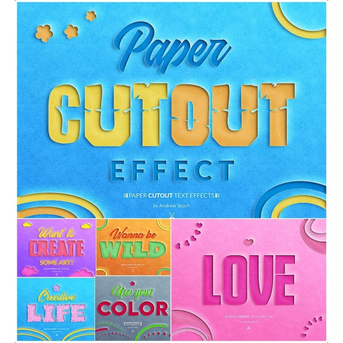 Paper Cut Out Text Effect By Andrew Skock - Photoshop