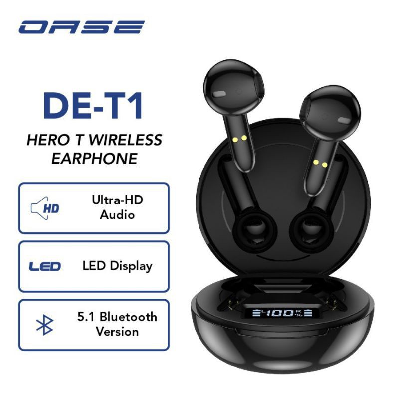 WIRELESS EARPHONE OASE HERO T DE-T1 - GARANSI RESMI