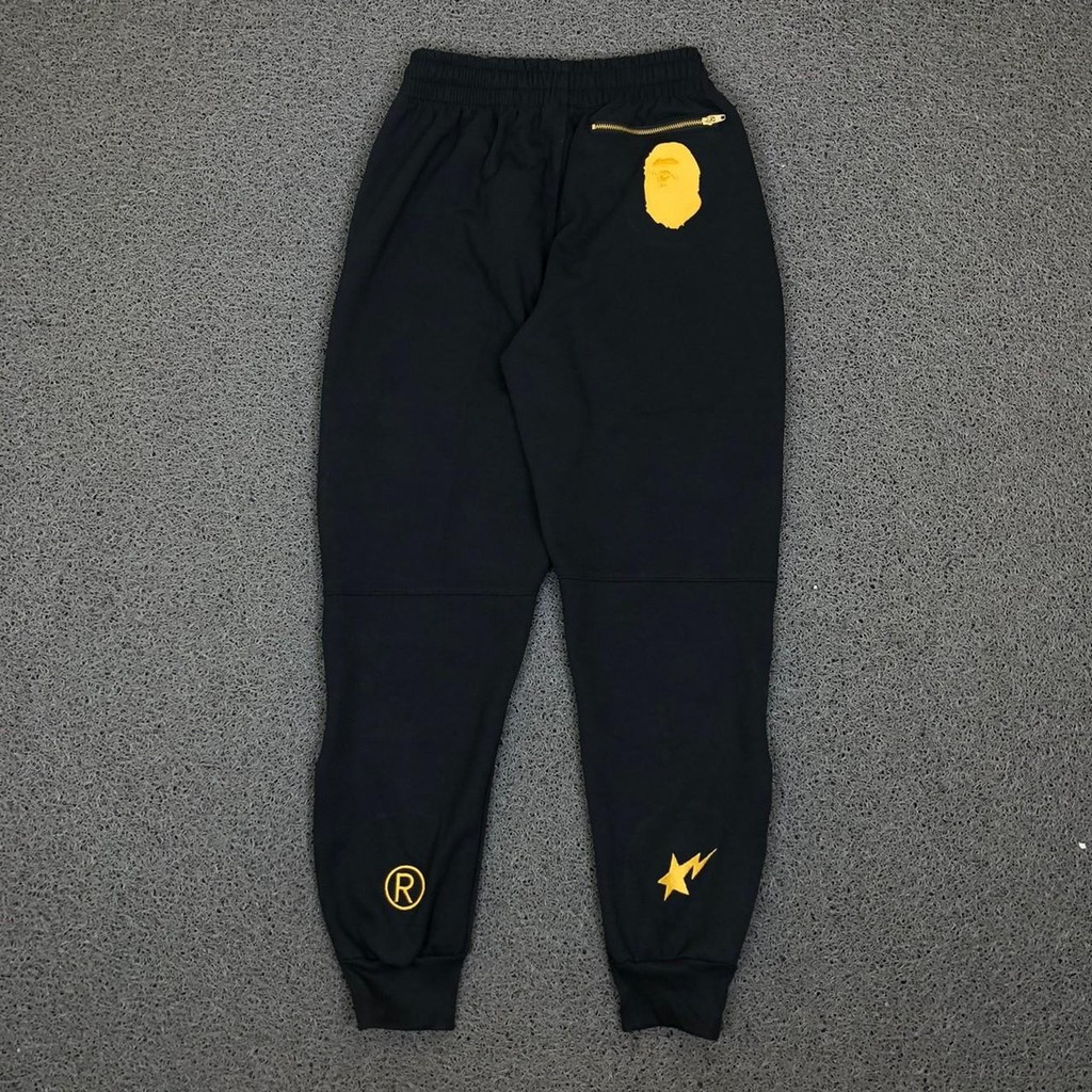 CELANA JOGGER PANTS A BATHING APE BAPE GOLD WARNA HITAM AUTHENTIC PREMIUM BESTSELLER