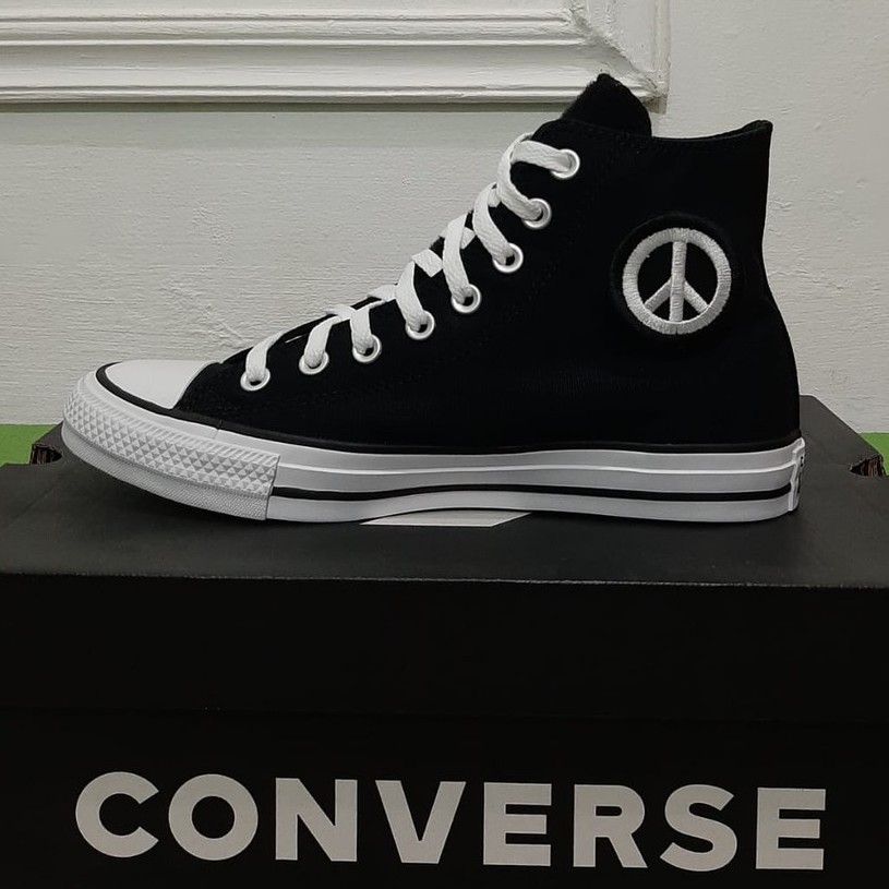 Sepatu CONVERSE CTAS HI PEACE BLACK ORIGINAL ART 167891C II CONVERSE HITAM II CONVERSE MURAH ORI