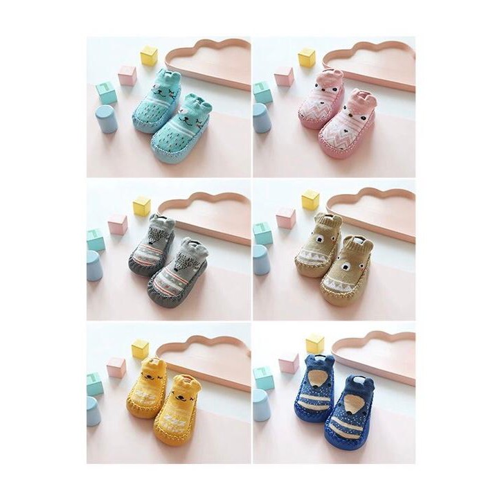 ☀INDOLAND☀ R130 Kaos Kaki Korea Motif Lucu Bayi Anti Slip Socks Cute Sepatu Anak Karakter Prewalker