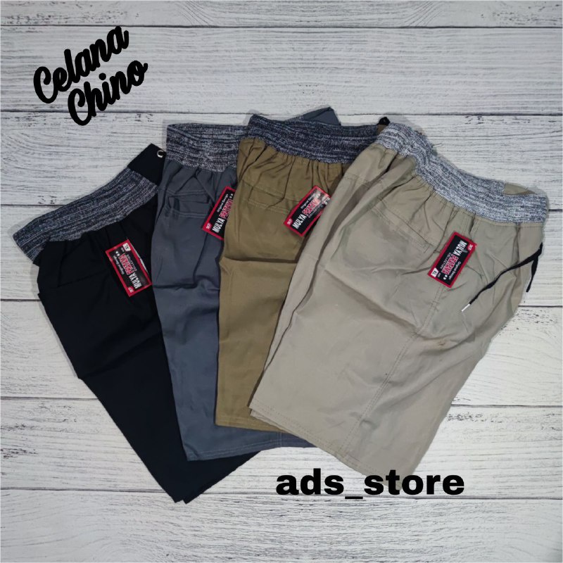 Celana Chino Pendek Pria Rip Pinggang Karet Celana Distro Basic Jova Polos