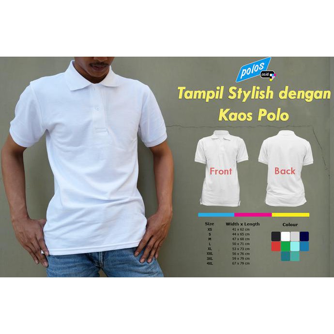 MURCE Kaos Polo / Cotton Lacoste Pique / Ukuran XXL - Putih HOT ITEM