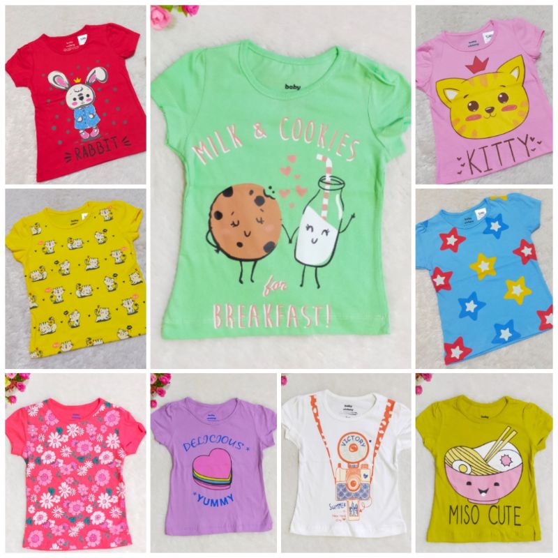 Atasan Anak Kaos Lengan Pendek merk Baby Victory Girl SNI size 1y 2y 3y 4y