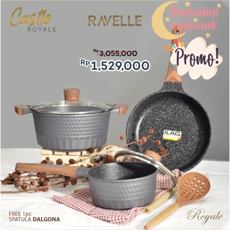 Ravelle Castle Royale Set / Panci Set Ravelle / Cookware Set Ravelle