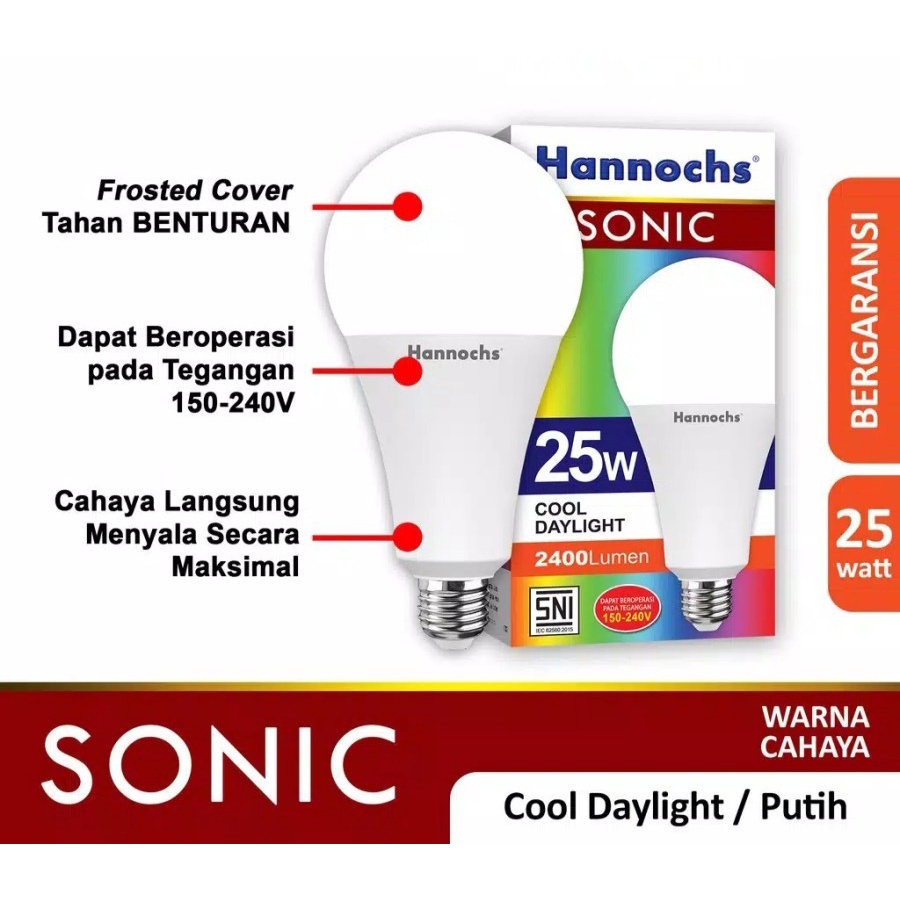 Hannochs SONIC LED Bulb 25 Watt 25watt - Bola Lampu Bohlam LED