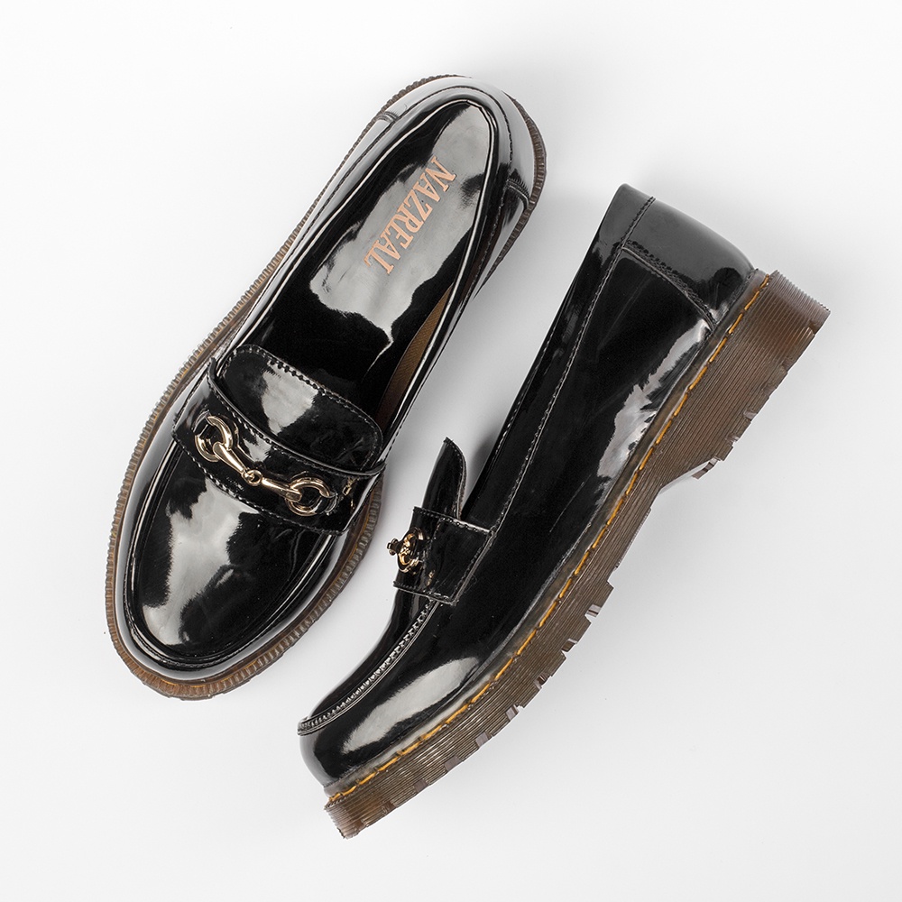 NAYRA BLACK |ManNeedMe x NAZ| Sepatu Pantofel Wanita Formal / Kantor Sol Docmart ORIGINAL