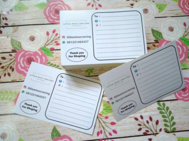 Stiker pengiriman/ shipping card ukuran 10*15cm