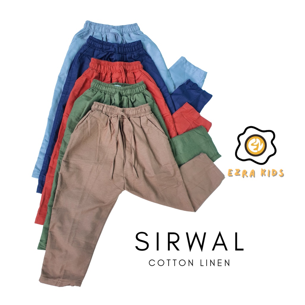 Celana Sirwal Anak laki laki Panjang bahan Katun Linen Bangkok Ezra kids 1-10 tahun