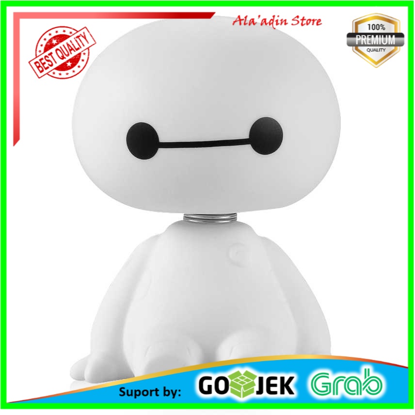 Baymax Boneka Per Emoji Shaking Head Ornament Aksesoris Pajangan Dasboard Dashboard Mobil- 0805B