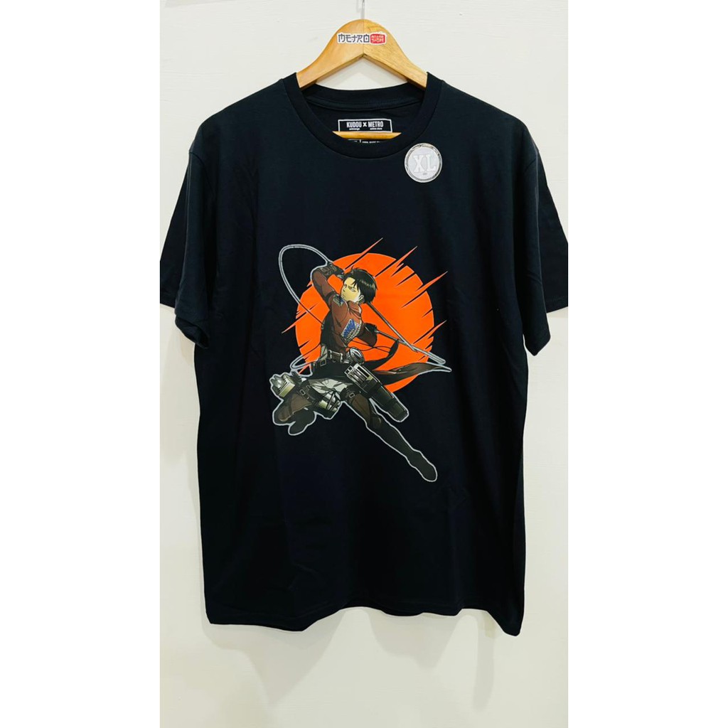 Tshirt Levi In Action Attack on Titan Premium Quality Kaos AOT SNK Shingeki No Kyojin Wibu Otaku Unisex