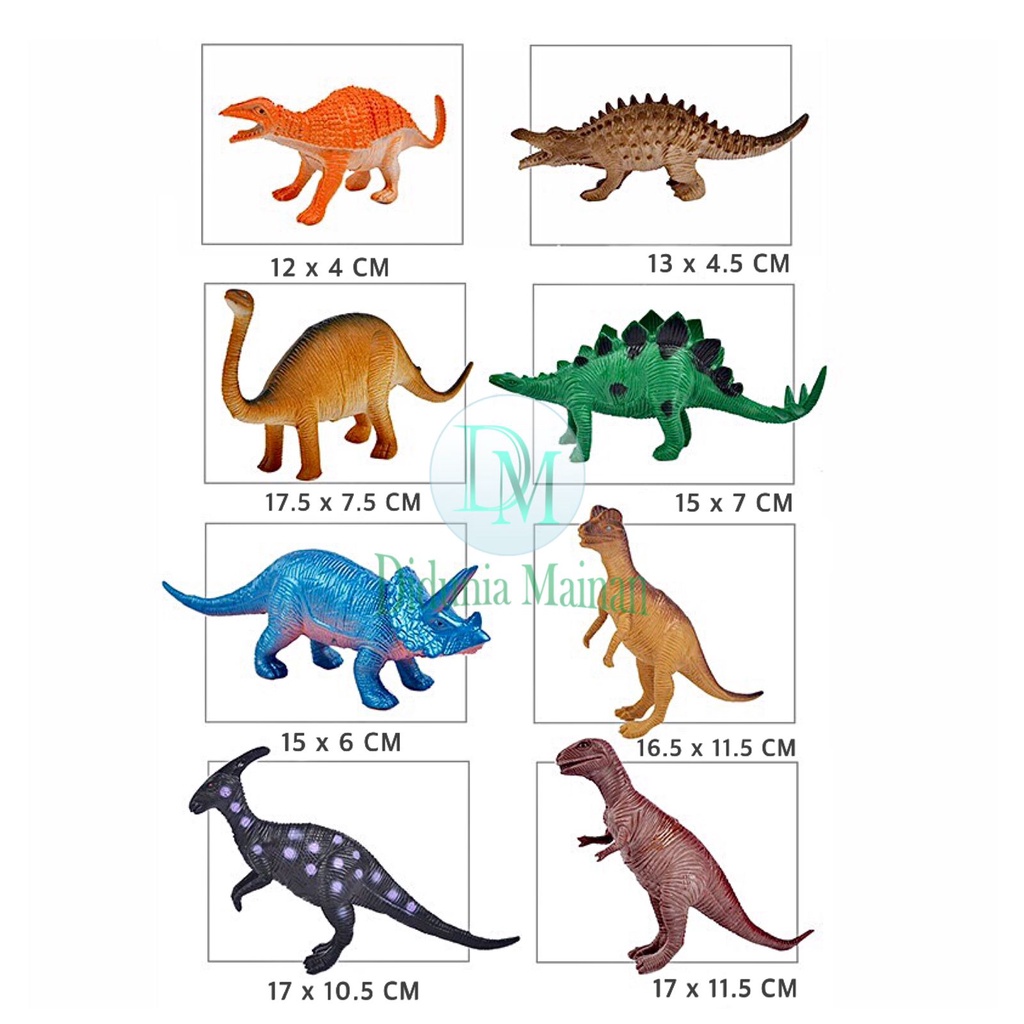 Mainan dinosaurus karet figure dino world koleksi anak set isi 8 pcs