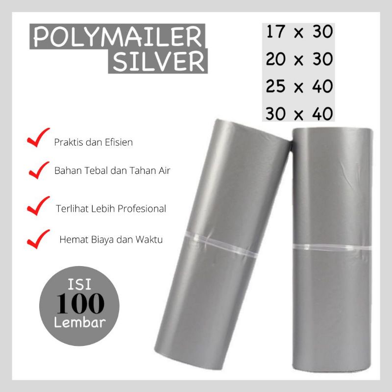 

DY PACK POLYMAILER PREMIUM WARNA SILVER ISI 100PCS AMPLOP PLASTIK PACKING