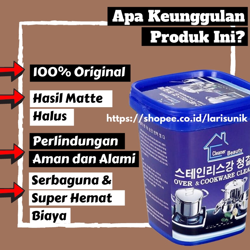 Pembersih Kerak Multipungsi Stainless Stell oven Kerak Panci Wajan Dapur Kompor Logam Noda Gosong Ajaib Ampuh Original