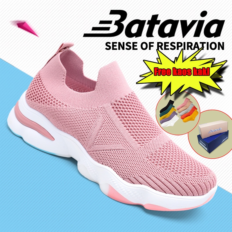 Batavia   Sepatu kanvas Sepatu olahraga impor premium perempuan terbaru rajut adem antislip antiaus sepatu lari anak perempuan A111/A112/A152