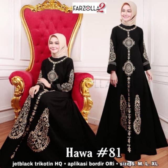 Abaya Bordir NAGITA Bahan Saudi Jetblack Syar'i / Abaya Hitam Arabian Style INDO ABAYA