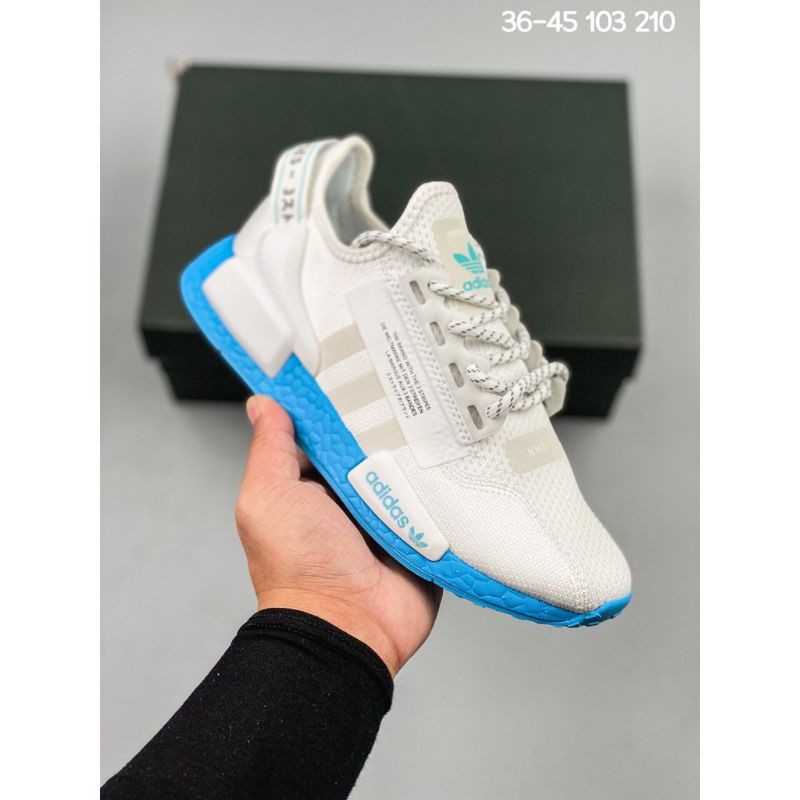 Adidas Nmd R1 V2 White Blue Premium Original