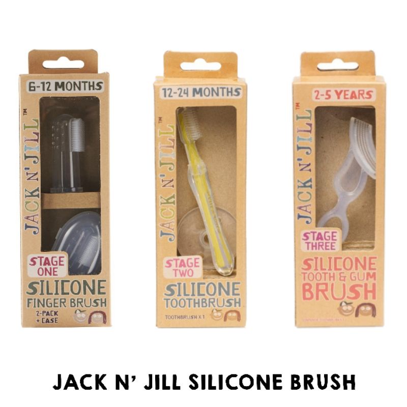 Jack N' Jill Silicone Finger Brush - Stage 1 (6M - 18M), Stage 2 (1 - 3 Y), Stage 3 (2 - 5 Y)