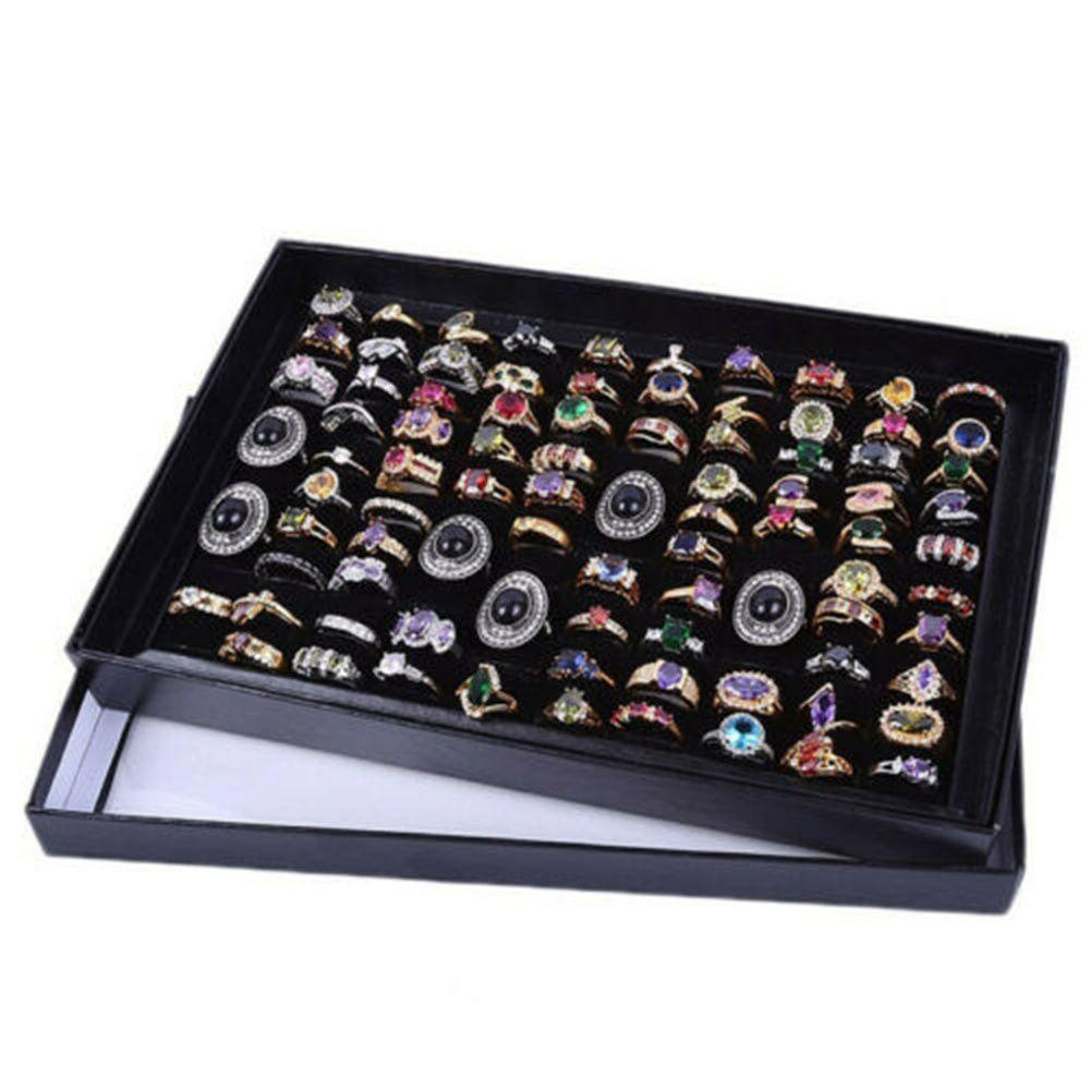 Lily Display Perhiasan Organizer Portable Wanita Show Case Wadah Kotak Cincin