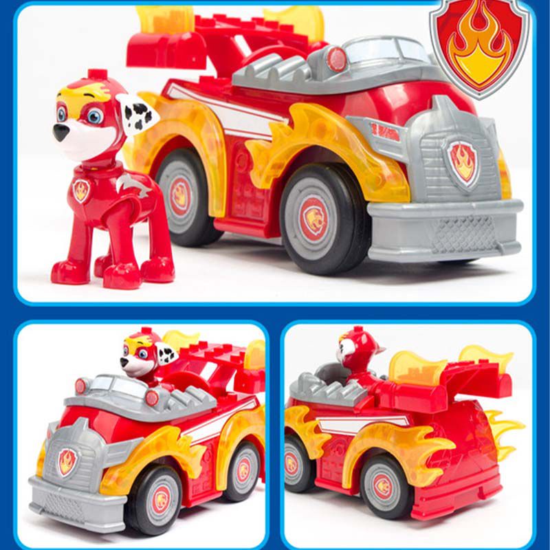 Paw Patrol Pullback Car Vehicle Building Blocks Chase Skye Rubble Figures Toys