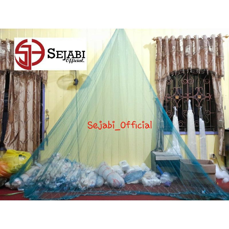 (Sejabi) Termurah Jala Lempar Ikan Ukuran 3/4 Inch Tinggi 3 Meter Bahan Benang PE/Nilon D3