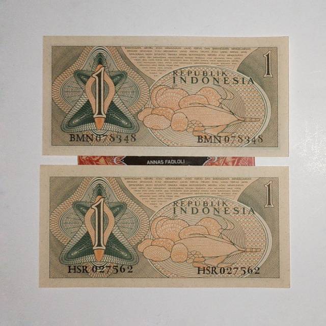 (Tahun 1960 &amp; 1961) Paket uang kuno 1 rupiah sandang pangan tahun 1960 dan tahun 1961