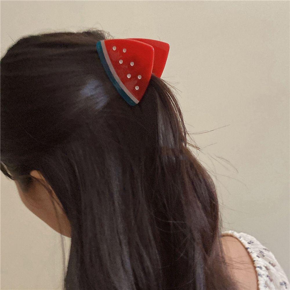 Needway   Cakar Rambut Wanita Lucu Manis Untuk Anak Perempuan Semangka Strawberry Panda Ponytail Holder