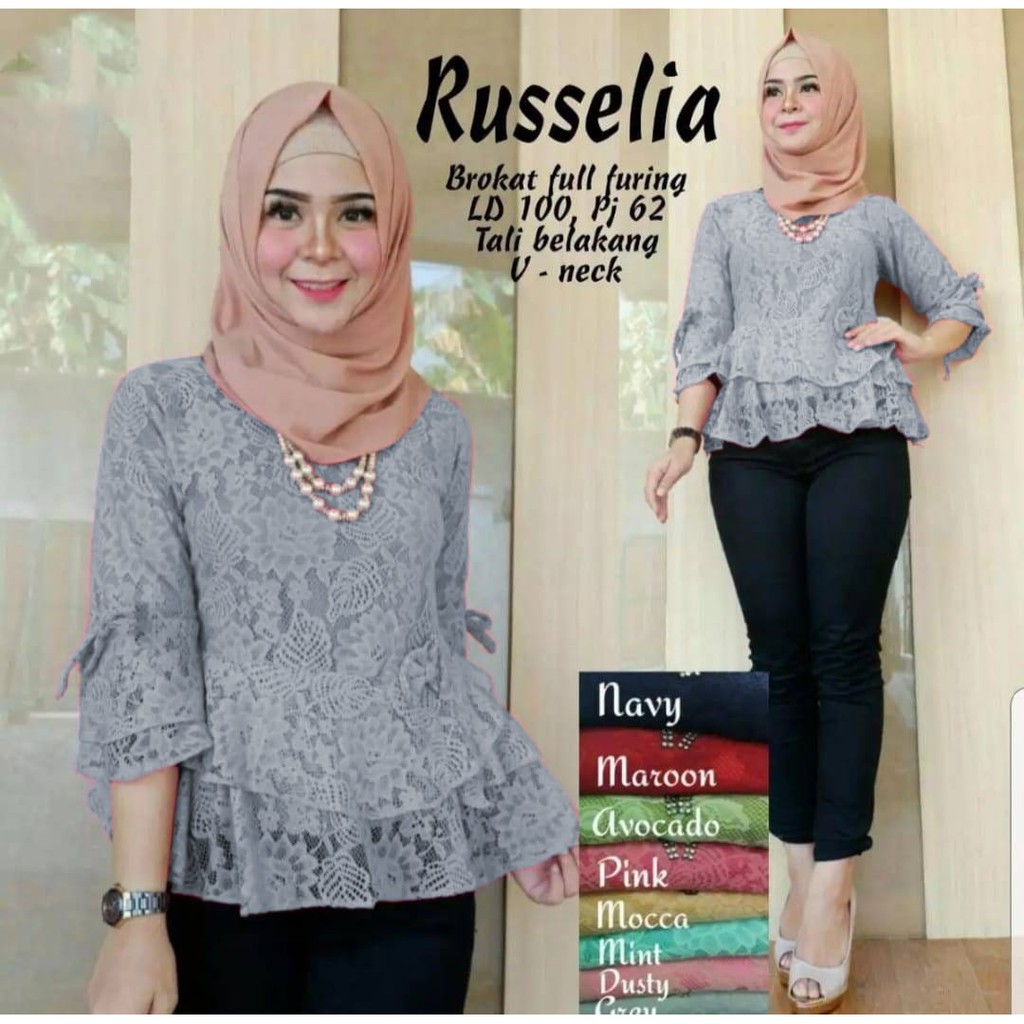 Rose Lace Blouse Atasan Brukat Wanita