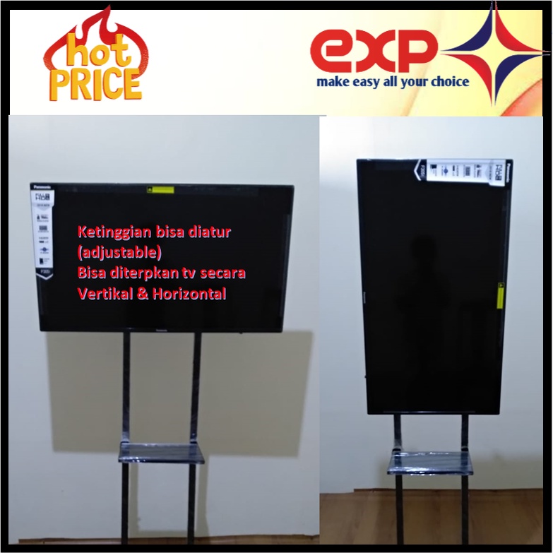 Garansi cocok!!! Bracket TV Standing 32&quot; s/d 65&quot; REALME pakai RODA KOKOH 100% BESI MURNI