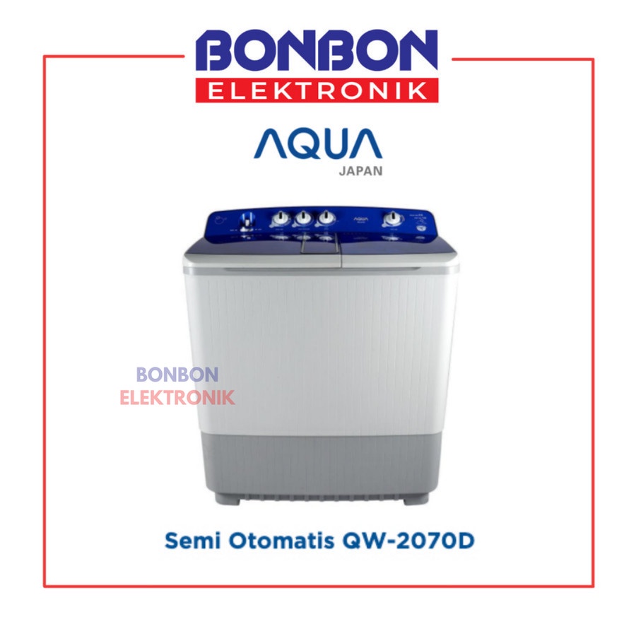 AQUA Mesin Cuci 2 Tabung 20KG QW-2070D / 20 KG QW2070D QW 2070 D