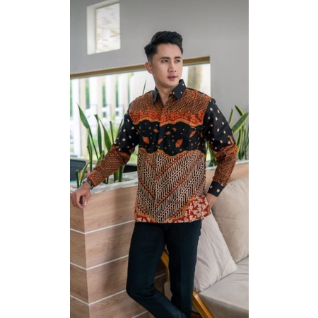 kemeja batik pria motif terbaru bahan katun premium dengan lapisan Puring