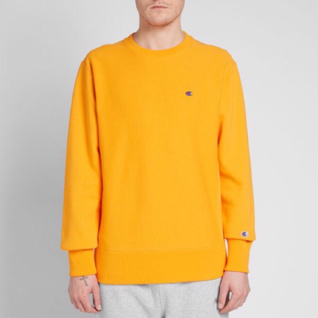 yellow champion crewneck