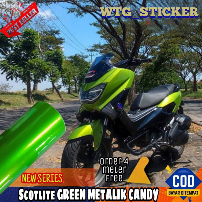 Stiker skotlet motor biru metalik candy scotlite Profix biru metalik