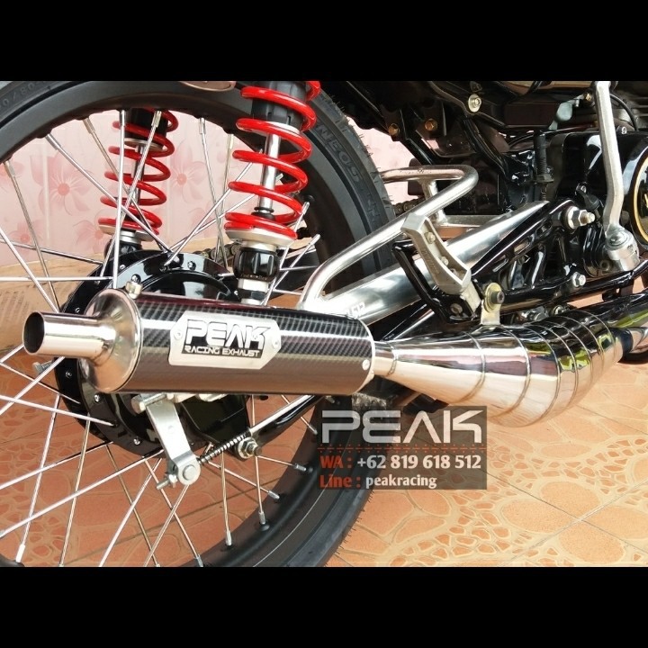 Knalpot Racing Rx King Model Samping Bukan Kolong Full Chrome Carbon