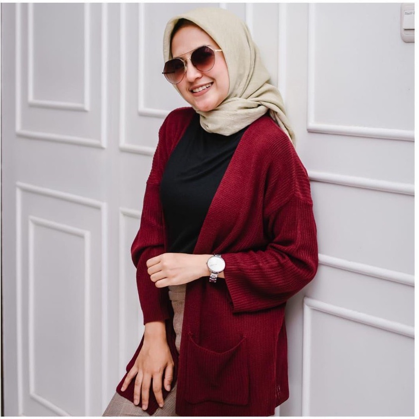 LOOCY CARDY 12 GET / Kardigan Rajut Oversize / Cardie Outher / Loocy Pocket Cardie 12 Get /  Kardigan Rajut Rajut Wanita-1
